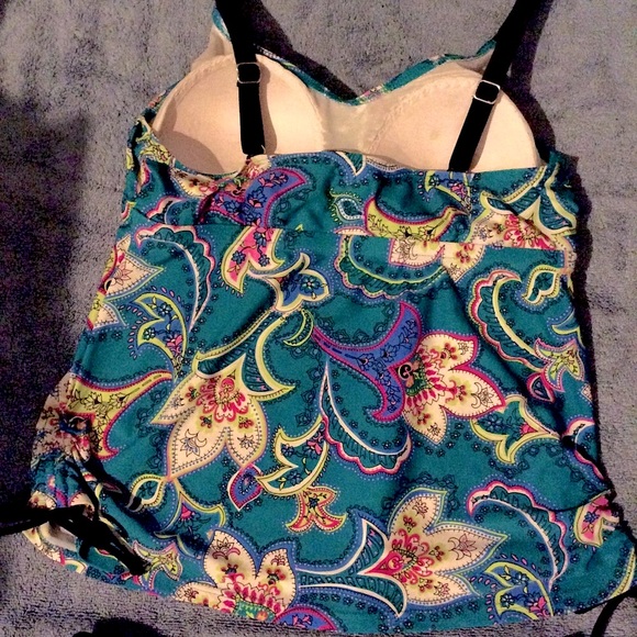 Ladies Liz Claiborne N.Y.Floral Tankini - Picture 3 of 8